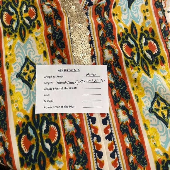Anthropologie TINY Devas Popover Top Floral Sequins Mixed Materials Boho Small - Picture 10 of 10